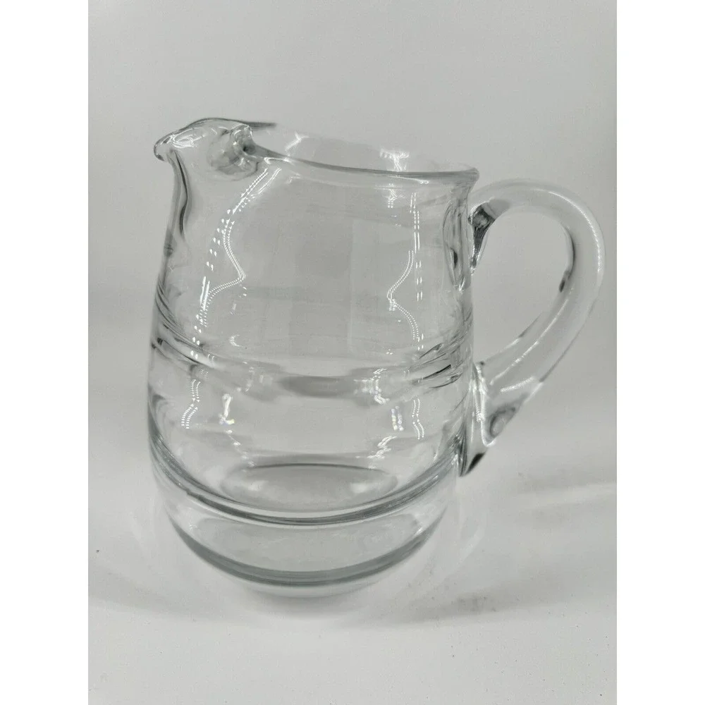 Pitcher Glass Bee Hive Ribbed Heavy Clear 7.5